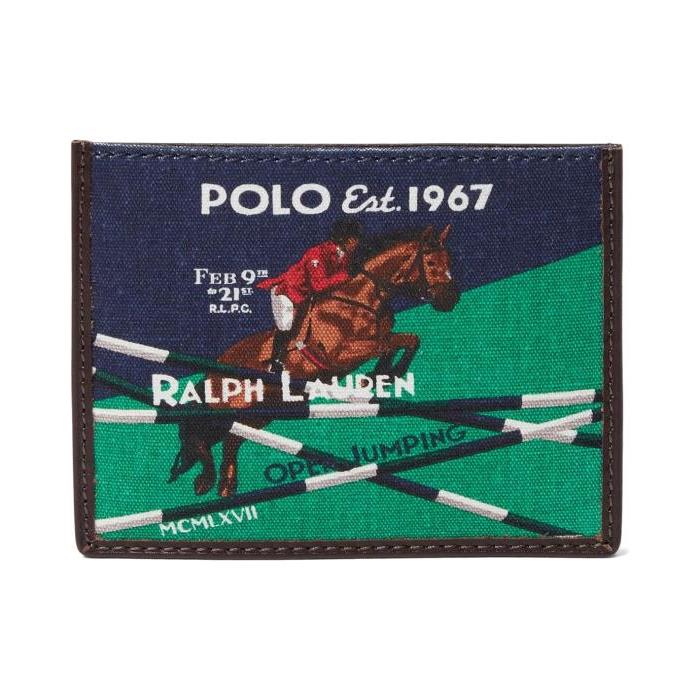 폴로 Ralph Lauren Equestrian 캔버스 &amp; 가죽 Card Case울랄라 편집샵