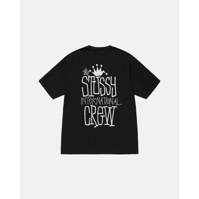 [빠른미국배송] 스투시 Stussy 크라운 인터내셔널 티셔츠 피그먼트 다이드 블랙울랄라 편집샵