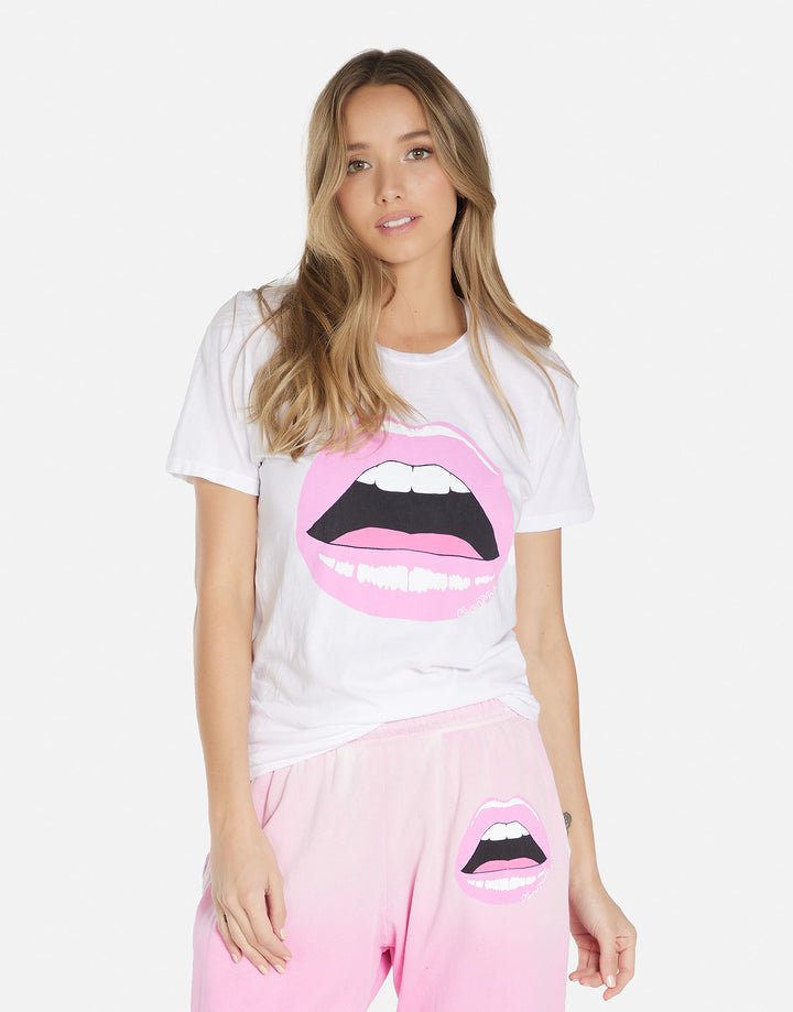 로렌모쉬 크로프트 핑크 오픈 립 여성 티셔츠울랄라 편집샵